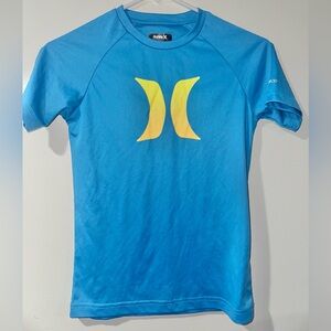 Hurley Boys Bright Blue Dri Fit Short Sleeve SPF 50+ Shirt Size S Small